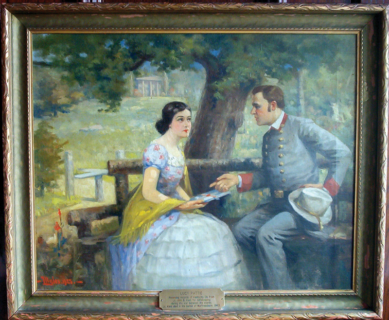 Lucy Pattie painting in frame