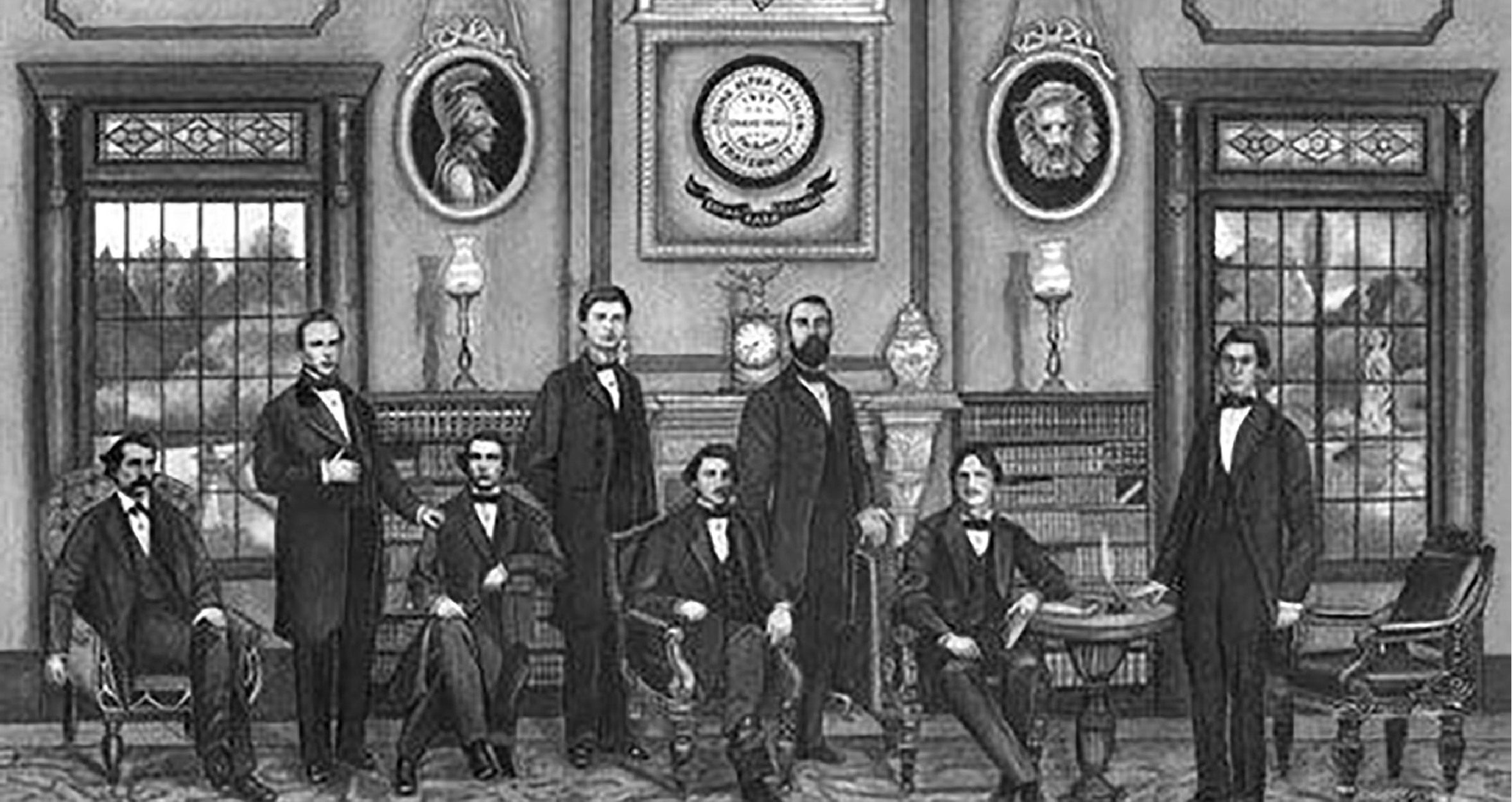 historical drawing of SAE founding brothers